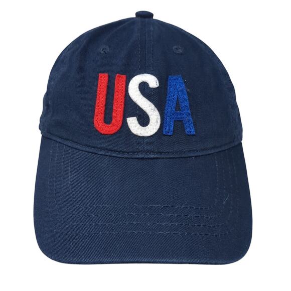 USA Old Navy Slideback Hat Blue One Size Adjustable Embroidered Outdoor - Picture 1 of 9